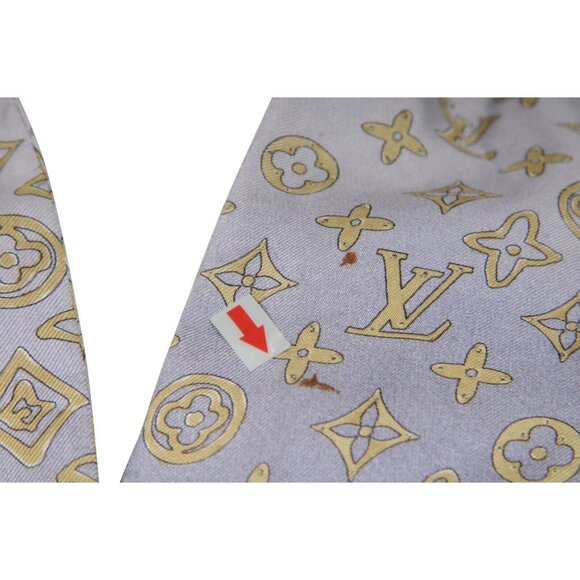 Louis Vuitton Womens LV Monogram Map Bandeau Blue Ombre Silk Neck Tie Scarf - Picture 5 of 10